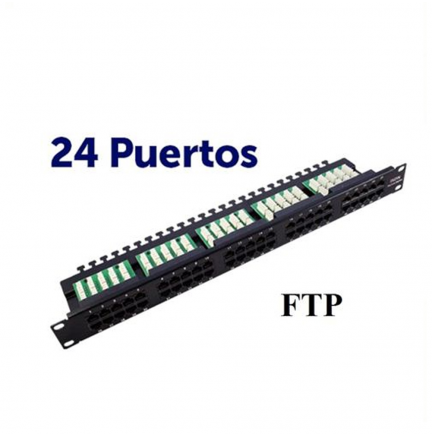 Panel de Parcheo 24 Puertos Krone FTP CAT6 Enracable 19” en 1U Negro CROMAD