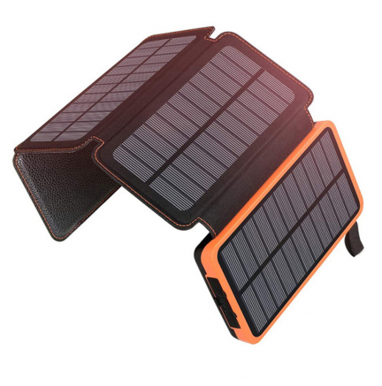 Powerbank Solar Biwond 16.000mAh 2 x USB Negro/Naranja