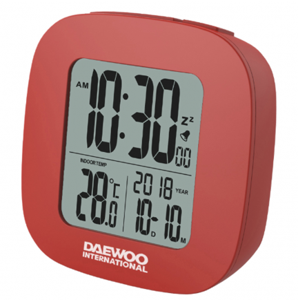 Reloj Despertador Digital Rojo Daewoo
