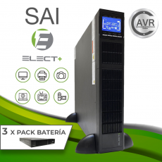 SAI Rack Protect Online 6000VA EL0007 + 3 Pack Baterías 12V/7Ah 16pcs Elect +