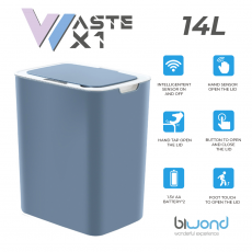 Cubo Basura Inteligente Sensor 14L WASTE X1 Azul Biwond