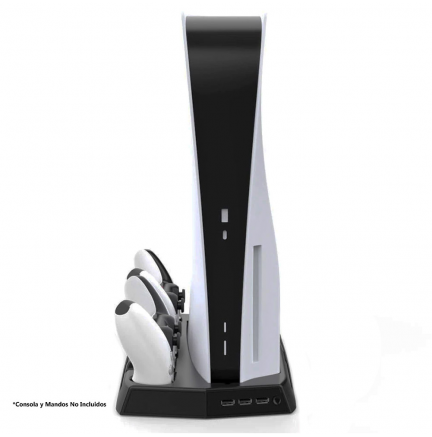 Soporte Vertical Refrigerador Consola + Doble Estación Carga Mandos PS5