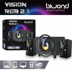 Altavoces Gaming 2x4W + 1 Woofer 8W VISION RGB 2.1 Biwond