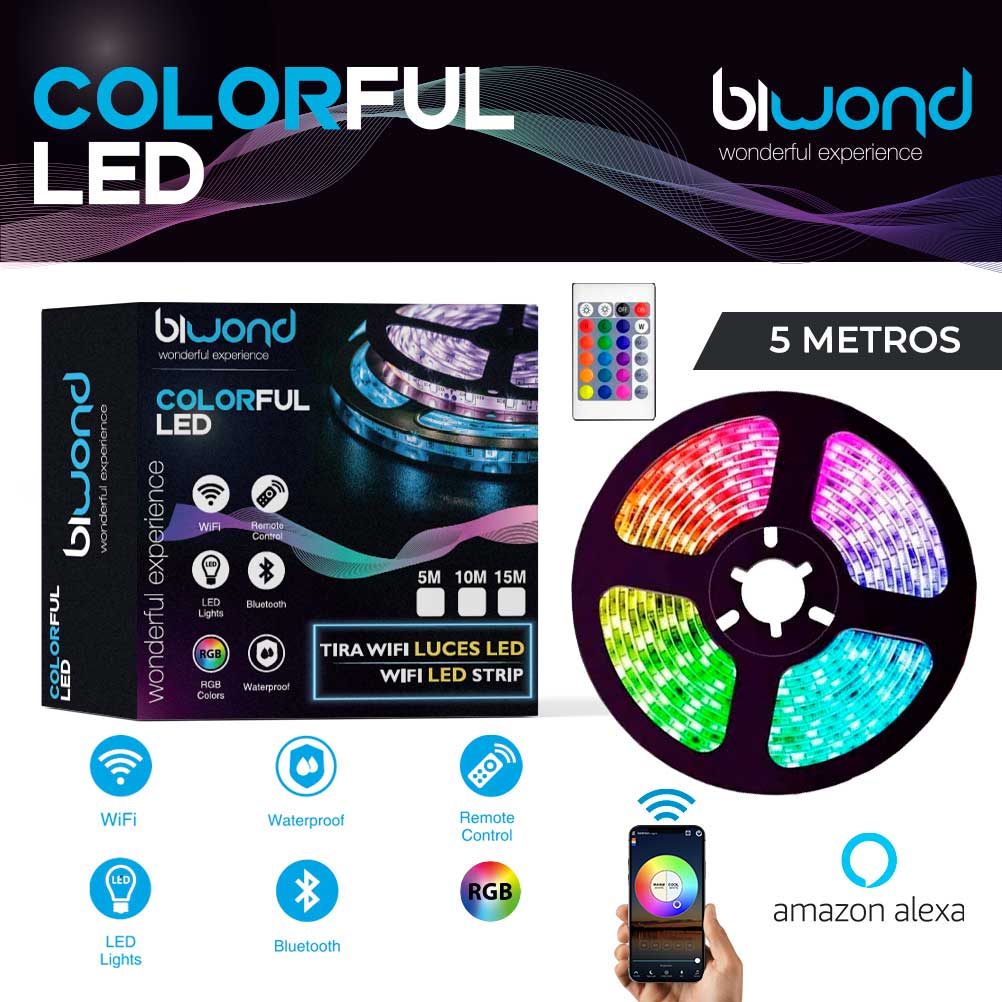 Tira LED WiFi Biwond Colorful 5M > Iluminacion > Otros LED > Electro Hogar
