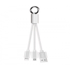 Cable USB a Micro USB+Lightning 8 Pines Anilla Metal 15cm Biwond