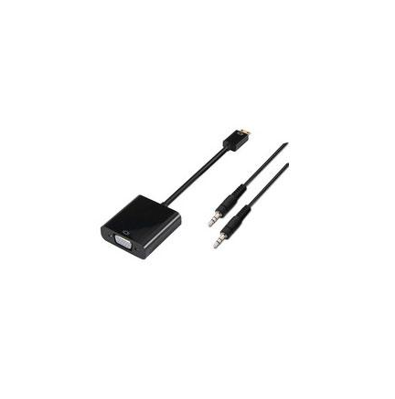 Conversor Mini HDMI a SVGA+Audio C/M-SVGA/H+3.5/H Negro