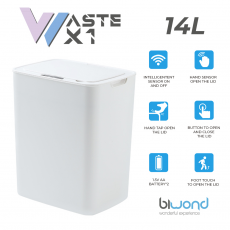 Cubo Basura Inteligente Sensor 14L WASTE X1 Blanco Biwond